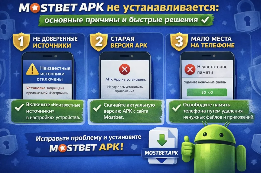 Mostbet не устанавливается, что делать?